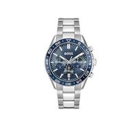 BOSS Montre chronographe avec cadran bleu et bracelet à maillons - Style RUNNER, 58137098 Argent pcs.