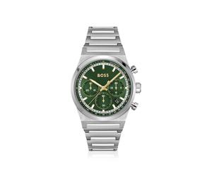 BOSS Montre chronographe en acier argenté à cadran vert - Style CANDOR CHRONO, 58244865 Couleur argentée pcs.