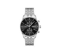 Boss Montre Chronographe Quartz pour Homme 42 mm Collection Associate avec Bracelet en Acier Inoxydable en Maillons ou en Maille, Fonction Date, 2 sous-Cadrans, Résistance à l'eau 5ATM
