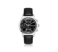 BOSS Montre chronographe Stratus avec bracelet en cuir noir - Style STRATUS, 58733291 Noir pcs.