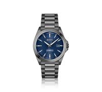 BOSS Montre en acier plaqué gris à cadran bleu rainuré - Style STRIKE, HB1514175 Gris sombre pcs.