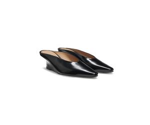 BOSS Mules en cuir à talon compensé - Style Charlize_WdgMle50_AB, 50557742 Noir 39