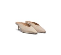 BOSS Mules en cuir suédé à petit talon et monogramme Double B - Style Charlize_Mule50_SD, 50536276 Beige clair 40