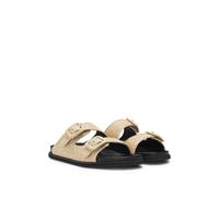 BOSS Mules en raphia avec brides à boucles - Style Freyah_Slide_RFBK, 50542333 Beige 39