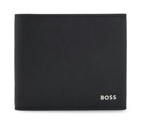 Hugo Boss Portefeuille Northon structuré à deux volets, logo en métal, 4cc Coin – Noir