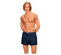 BOSS Lot de deux shorts de pyjama en coton à taille logo - Style NOS Boxer EW 2P, 50480056 Bleu foncé L