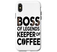 Boss of Legend Keeper of Coffee Lover Employé De Bureau Coque pour iPhone X/XS