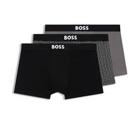 BOSS Lot de trois boxers courts en coton stretch avec logos - Style Trunk 3P BOSS ONE D, 50549832 Noir / Gris M