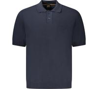 Boss Orange Polo à manches courtes bleu foncé uni coton