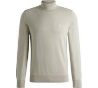Boss Orange Pull à col roulé Akrio beige uni coton tricoté et cachemire