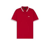 Hugo Boss Polo Paddy manches courtes piqué de coton col et poignets rayés Rouge M