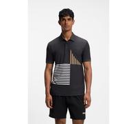 BOSS Paddy actif polo en jersey stretch à imprimé numérique - Style Paddy Striped C1, 50539506 Noir S