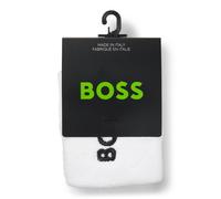 BOSS Paire de serre-poignets en éponge de coton mélangé avec logo brodé - Style Wristband-E, 50562346 Blanc pcs.