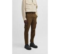 BOSS Pantalon cargo en twill de coton stretch - Style Sisla-8-Cargo, 50530599 Kaki 33/32