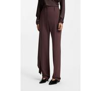BOSS Pantalon cigarette taille haute en mélange de laine vierge - Style TANJANA1_FS_C, 50562617 Marron foncé 40
