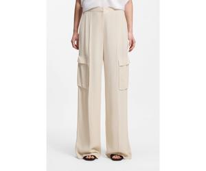 BOSS Pantalon en crêpe Regular avec poches cargo - Style Tianamia1, 50556626 Naturel 46