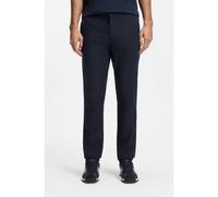 BOSS Pantalon en lin mélangé avec logo - Style Sanderson-L-3, 50559595 Bleu foncé 35/30