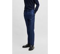 BOSS Pantalon habillé en tissu stretch à micro motif - Style C-Genius-252, 50540717 Bleu foncé 94