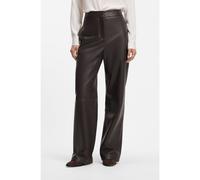 BOSS Pantalon large en cuir avec poches latérales - Style Sipasa, 50568300 Marron foncé 36