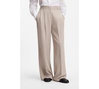 BOSS Pantalon large en flanelle mélangée à pinces - Style Tiana18, 50570436 Beige clair 44
