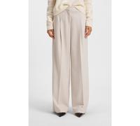 BOSS Pantalon large Regular en flanelle douce - Style Tiana4, 50548280 Naturel 48