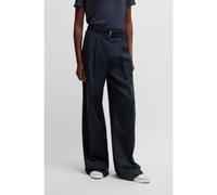 BOSS Pantalon large Relaxed - Style Taualy-W, 50538045 Bleu foncé 46
