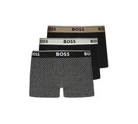 BOSS Lot de trois boxers courts en coton stretch à logo - Style Trunk 3P Power Desig, 50554443 Noir XXL