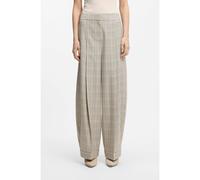 BOSS Pantalon Oversize en laine stretch à carreaux - Style Telda1, 50553949 Beige à motif 44