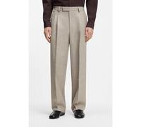 BOSS Pantalon Oversize en tissu à micro motif avec lin - Style C-Pat-BB-DPL-262, 50561966 Beige clair 52