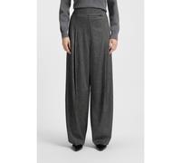 BOSS Pantalon Oversize en tissu stretch structuré - Style Telda, 50548212 Gris sombre 38