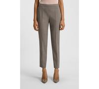 BOSS Pantalon Regular en laine mélangée à micro motif - Style Tiluna_sidezip6, 50545535 Gris 44