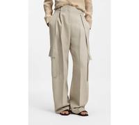 BOSS Pantalon Regular en lin mélangé à chevrons - Style Tapasa, 50558529 Beige clair 42