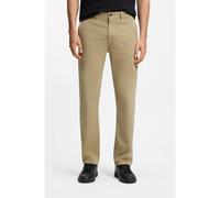 BOSS Pantalon Regular en satin de coton stretch - Style Chino-Regular-1, 50534378 Brun chiné 31/34