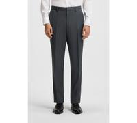 BOSS Pantalon Regular en sergé de laine vierge - Style H-Lenon-B1, 50469183 Gris sombre 66