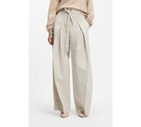 BOSS Pantalon Relaxed en coton et lin - Style Tamoura-W, 50553922 Naturel 36