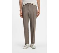 BOSS Pantalon Relaxed en laine vierge à pinces - Style H-Perin-PL-WG-264, 50571996 Brun chiné 48