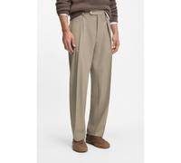 BOSS Pantalon Relaxed en laine vierge BECKHAM x BOSS - Style Trousers-252_DB, 50554905 Beige 50