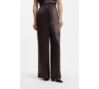 BOSS Pantalon Relaxed en satin - Style Tavati2, 50565926 Marron foncé 48