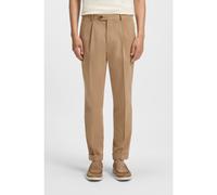 BOSS Pantalon Relaxed en twill de coton mélangé - Style L-Peet-Pleat-241, 50545481 Beige 52