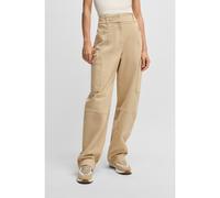 BOSS Pantalon Relaxed en twill de coton stretch - Style Telara-W, 50537794 Beige 46
