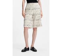 BOSS Pantalon Relaxed raccourci en tweed de coton mélangé à rayures - Style Taletar, 50553885 Beige à motif 36