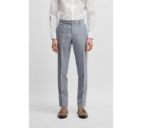 BOSS Pantalon Slim en laine vierge et lin à rayures - Style L-Gee-Detail-243, 50539449 Bleu à motif 46