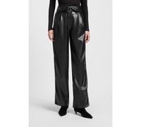 BOSS Pantalon Straight en similicuir avec ceinture - Style C_Tadelena, 50547304 Noir 36