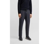 BOSS Pantalon Tapered en tissu stretch déperlant - Style T_Convert-Pleat, 50539085 Bleu foncé 50