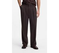 BOSS Pantalons coupe oversize en twill drapé - Style C-Pat-BB-DPL-262, 50561961 Marron foncé 48