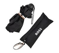 Hugo Boss Parapluie Mini Iconic de poche, sangle à rayures, noir, pour femme et homme