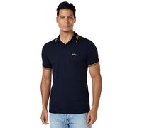 BOSS Paul Curved Logo Polo Shirt, Bleu foncé/Jaune, 3XL Homme