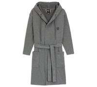 BOSS Peignoir à capuche en jersey de coton avec monogramme Double B - Style EVENING Gris Bath robe S, KIM-EVENING Gris M