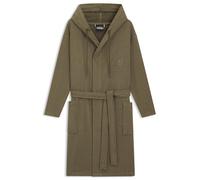BOSS Peignoir à capuche en jersey de coton avec monogramme Double B - Style EVENING Khaki Bath robe L, KIM-EVENING Kaki S