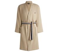 BOSS Peignoir en coton avec ceinture à rayures emblématiques - Style BLINEA White Bath robe XL, KIM-BLINEA Beige L